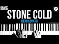Demi Lovato - Stone Cold Karaoke SLOWER Acoustic Piano Instrumental Cover Lyrics LOWER KEY