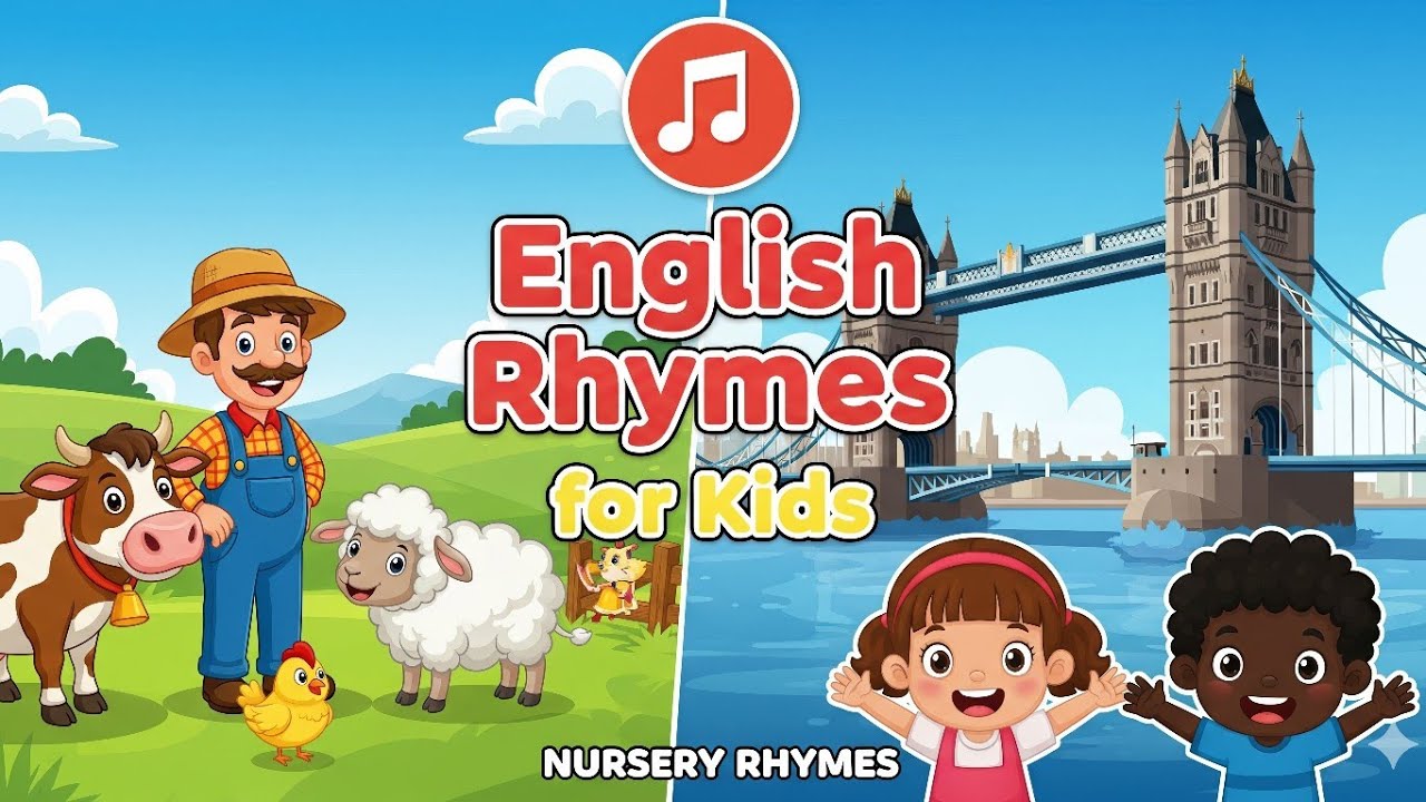 📖 English Rhymes for Kids | Old MacDonald Had a Farm & London Bridge 🎼