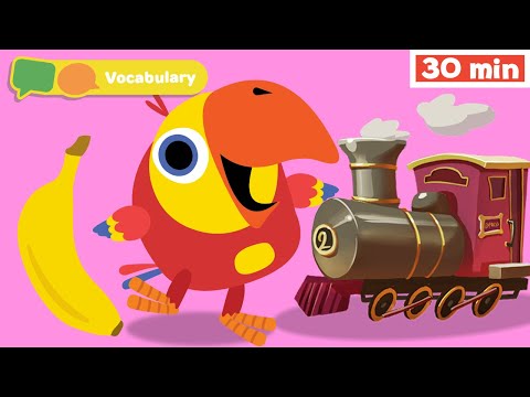 Learning First Words w Larry | Sensory Stimulation for Babies | Vocabulary for Kids | Vocabularry