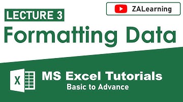 Lecture 3 - Managing Cells and Formatting Data - MS Excel Tutorials in Urdu / Hindi
