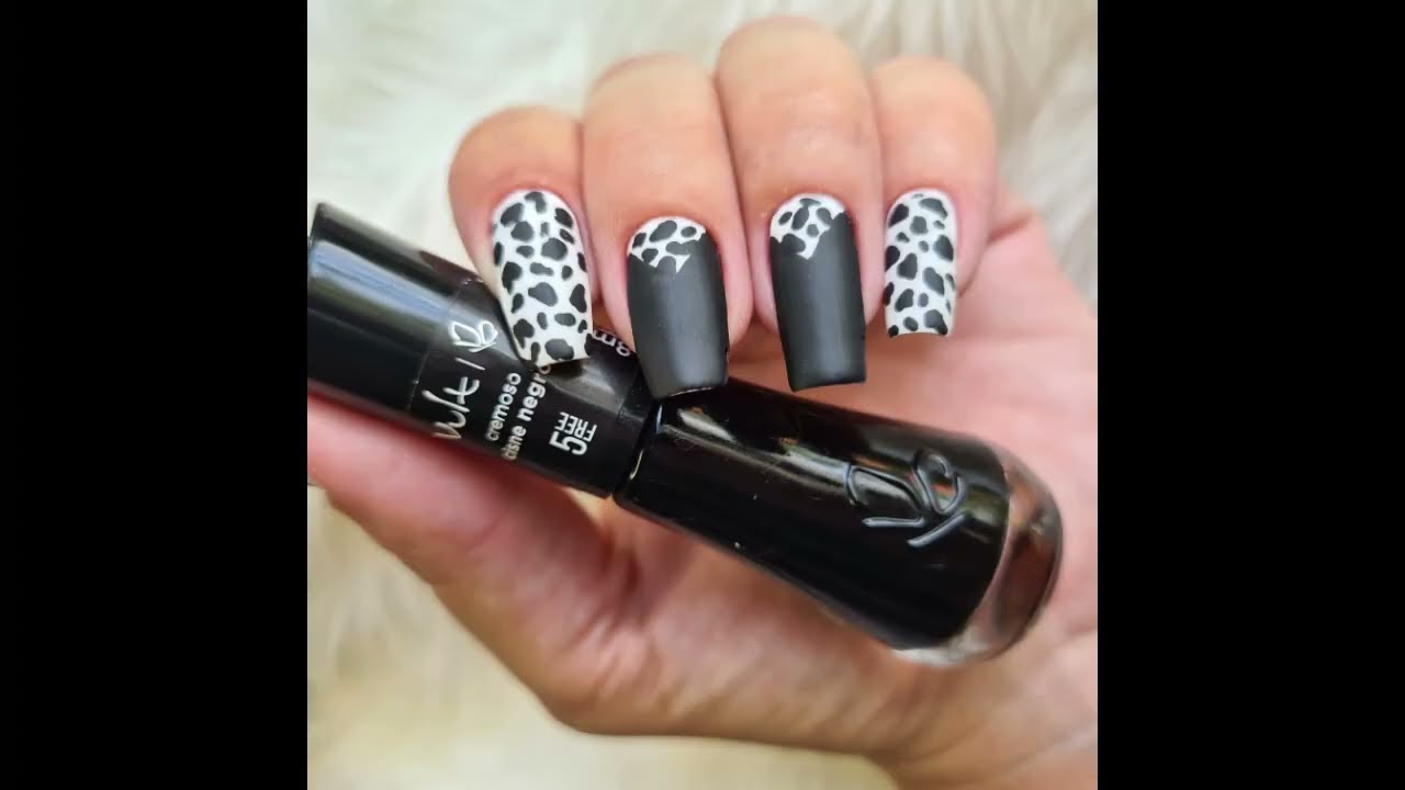 Dica de unha básica, Esmaltação zebra preta e branca, - YouTube
