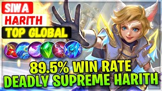 89.5% Win Rate Deadly Supreme Harith [ Top Global Harith ] SIWA - Mobile Legends Emblem And Build