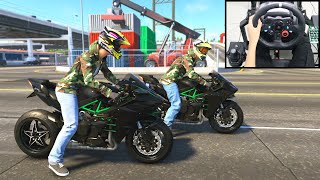 Kawasaki Ninja H2 - The Crew 2 Online | Logitech g29 gameplay