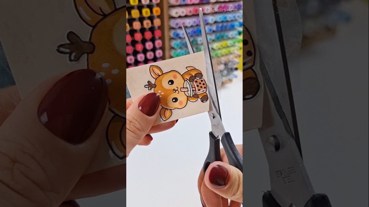 🦌+🧋Stickers Making #ohuhumarkers #shorts