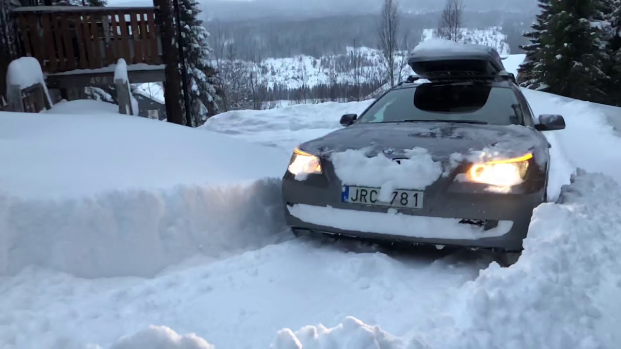 Bmw X-drive in snow. A lot of snow.
