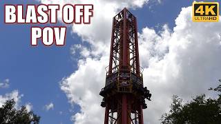 Blast Off POV (4K 60FPS), Wild Adventures S&S Double Shot | The Drop Tower from Zombieland