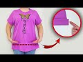 💥Sewing Trick: How to shorten a beautifully T-shirt in just 3 minutes