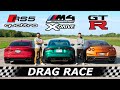 2022 BMW M4 XDRIVE vs Audi RS5 vs Nissan GTR // AWD DRAG & ROLL RACE + SURPRISE Contender