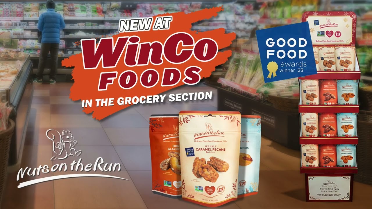 Now in WinCo Foods: Award Winning Sea-Salt Caramel Pecans, Coconut Almonds and Honey Glazed Nuts