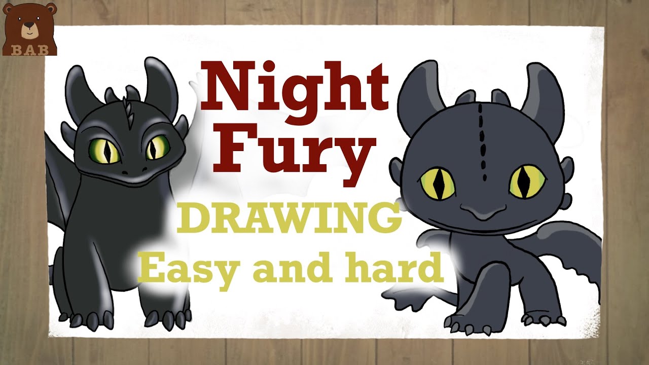 How to Draw Night Fury from How to Train Your Dragon/ Easy and Hard ...