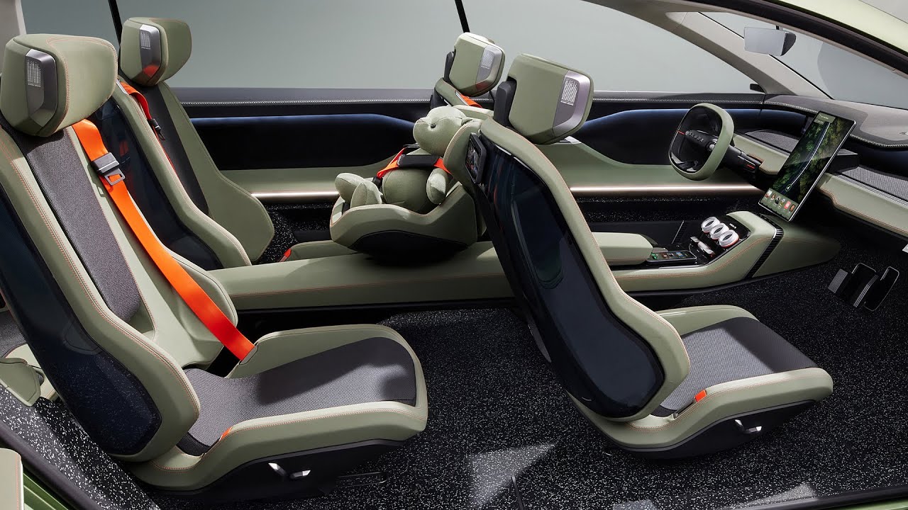 New Skoda VISION 7S INTERIOR – Future Hi-Tech 7-Seater EV SUV