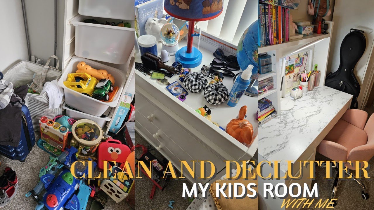 NEW CLEAN AND DECLUTTER MY SICK KIDS ROOM WITH ME| APARTMENT DEEP CLEAN ...
