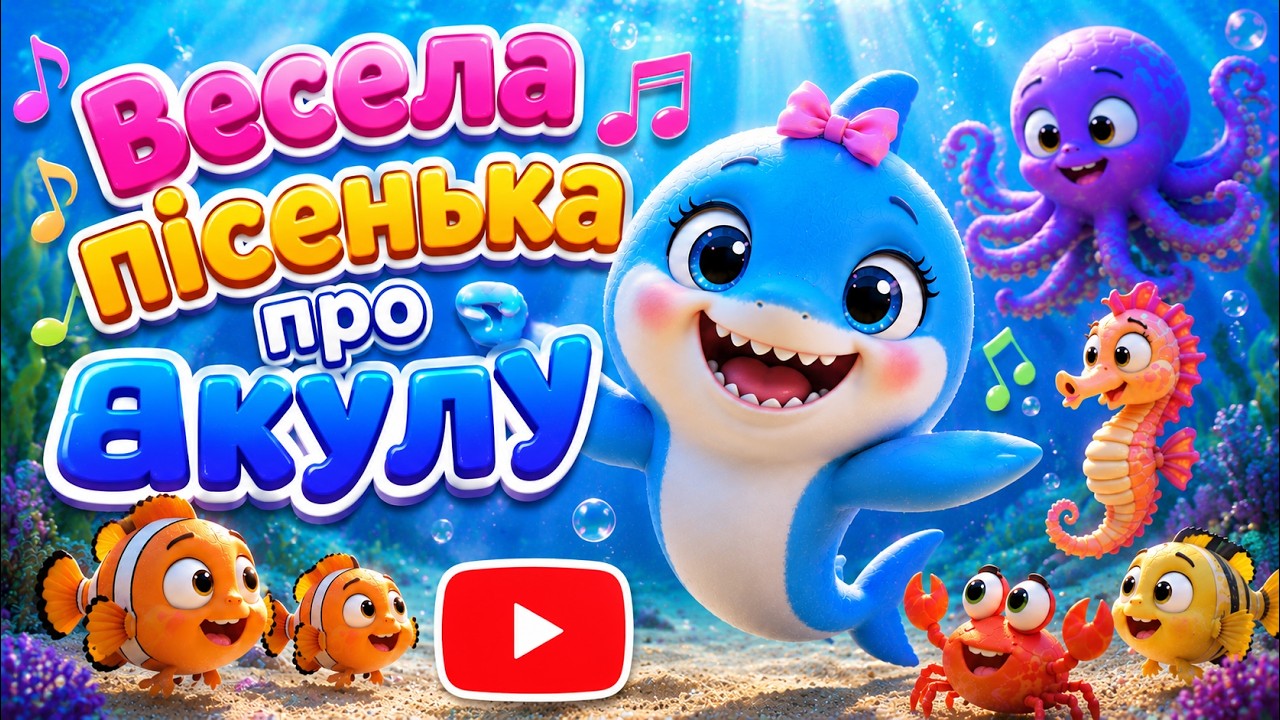 Співай разом з акулою: Весела дитяча пісня українською! 🎶 - YouTube