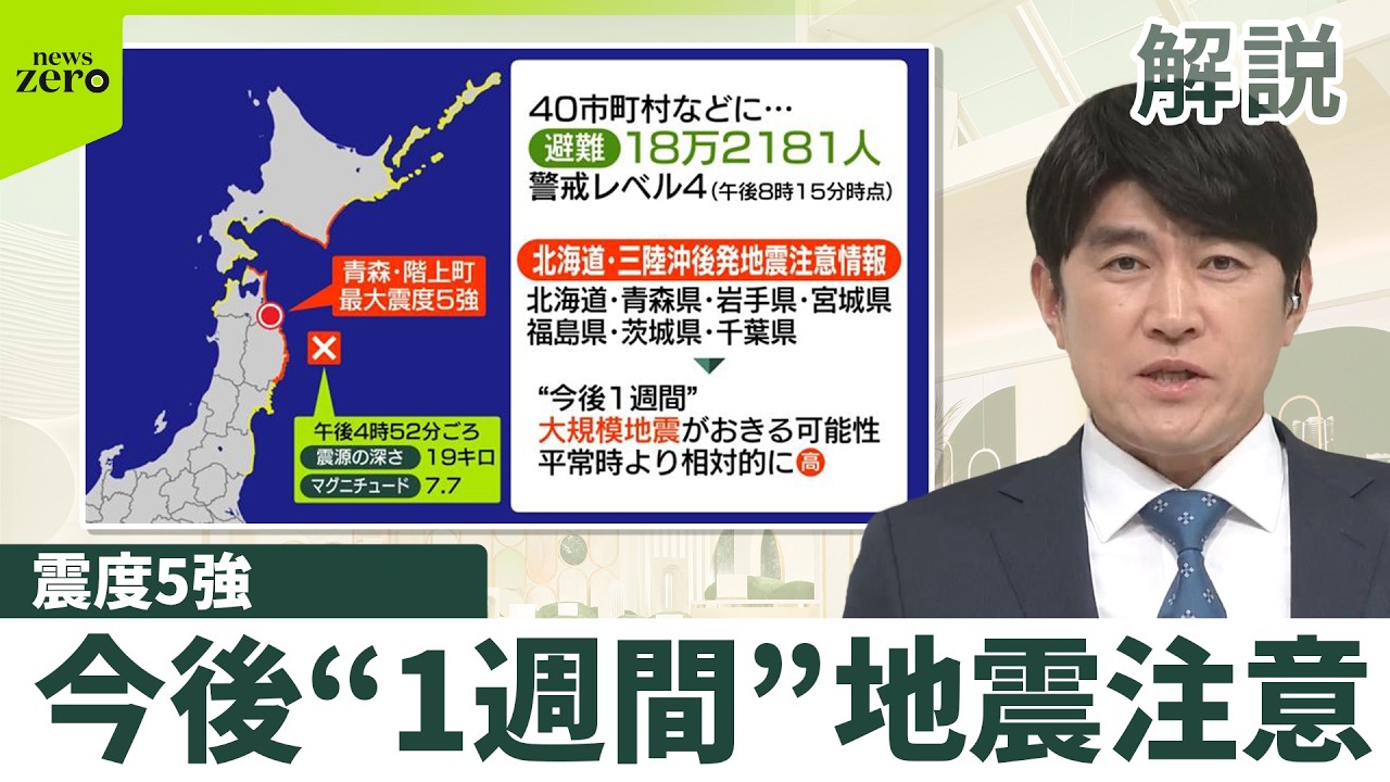 解説】最大震度5強…18万人超に避難指示 「後発地震注意情報」発表 必要