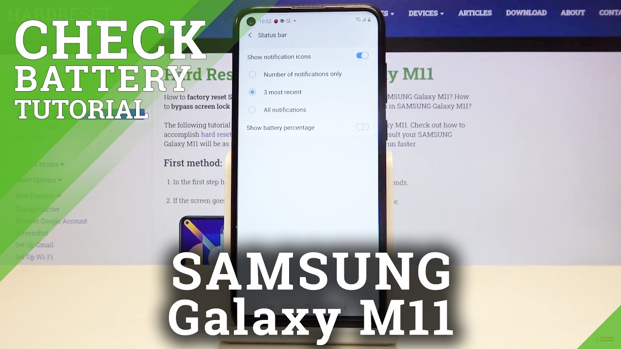 How to Activate Battery Percentage in Samsung Galaxy M11 Show Current