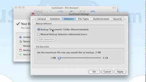 JustCloud Tutorial: How to Select Files for Backup on a Mac
