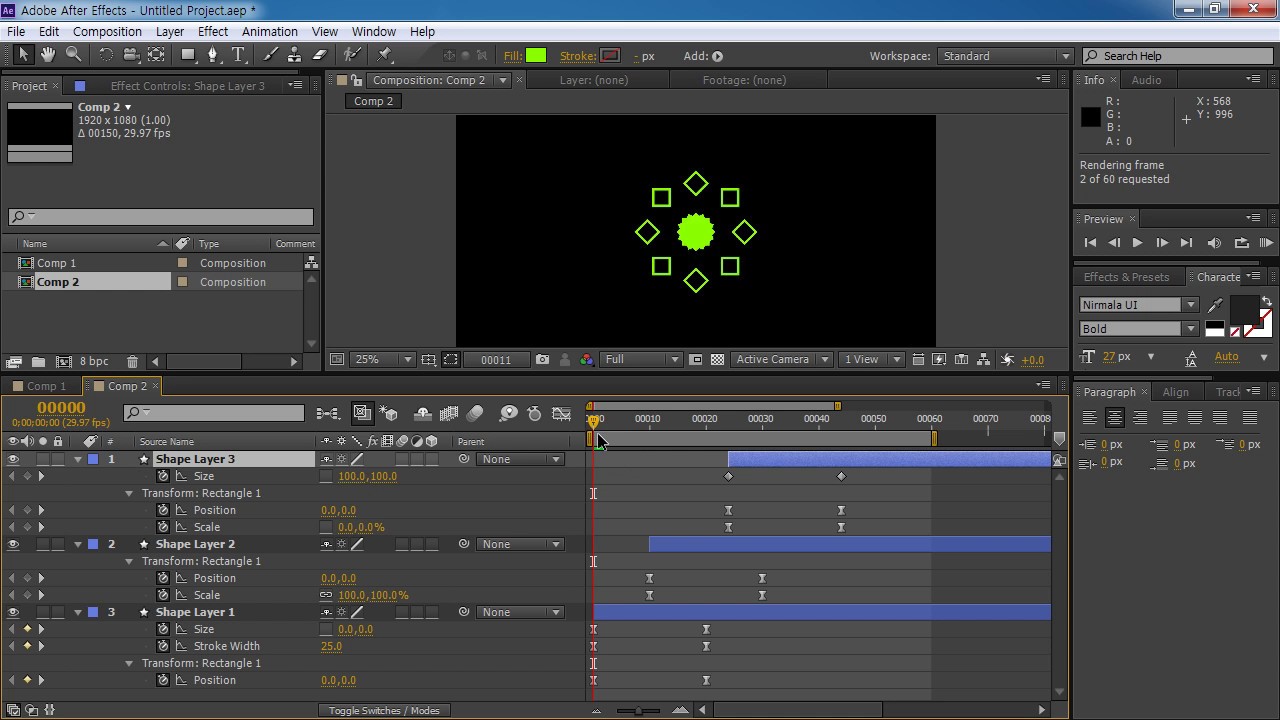 After Effect shape repeater Animation tutorial 애프터이펙트 로고 애니메이션 이승희 ...