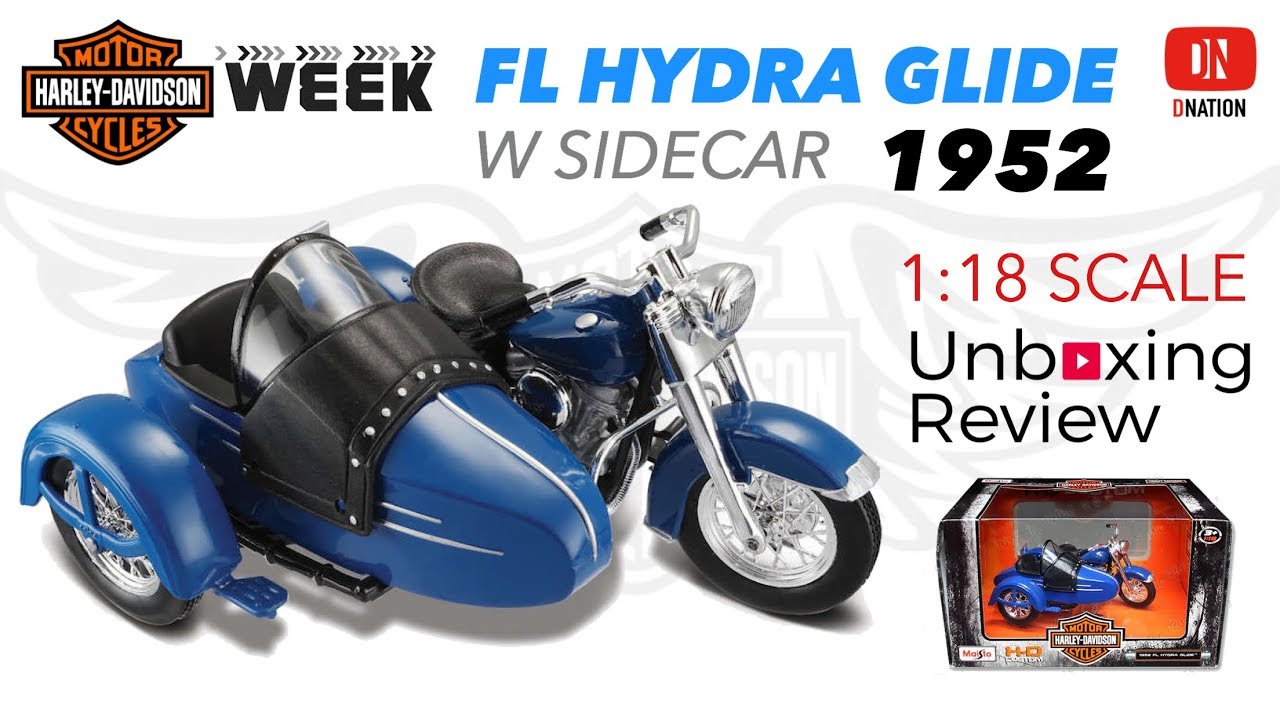 Unboxing Harley Davidson 1952 FL Hydra Glide W sidecar 1/18 scale