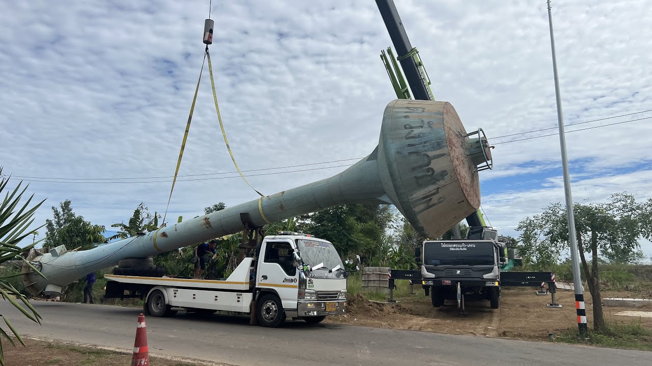 รถเครน ZOOMLION 80ตัน ยกถังน้ำ แทบไม่รู้สึกหนักเลย