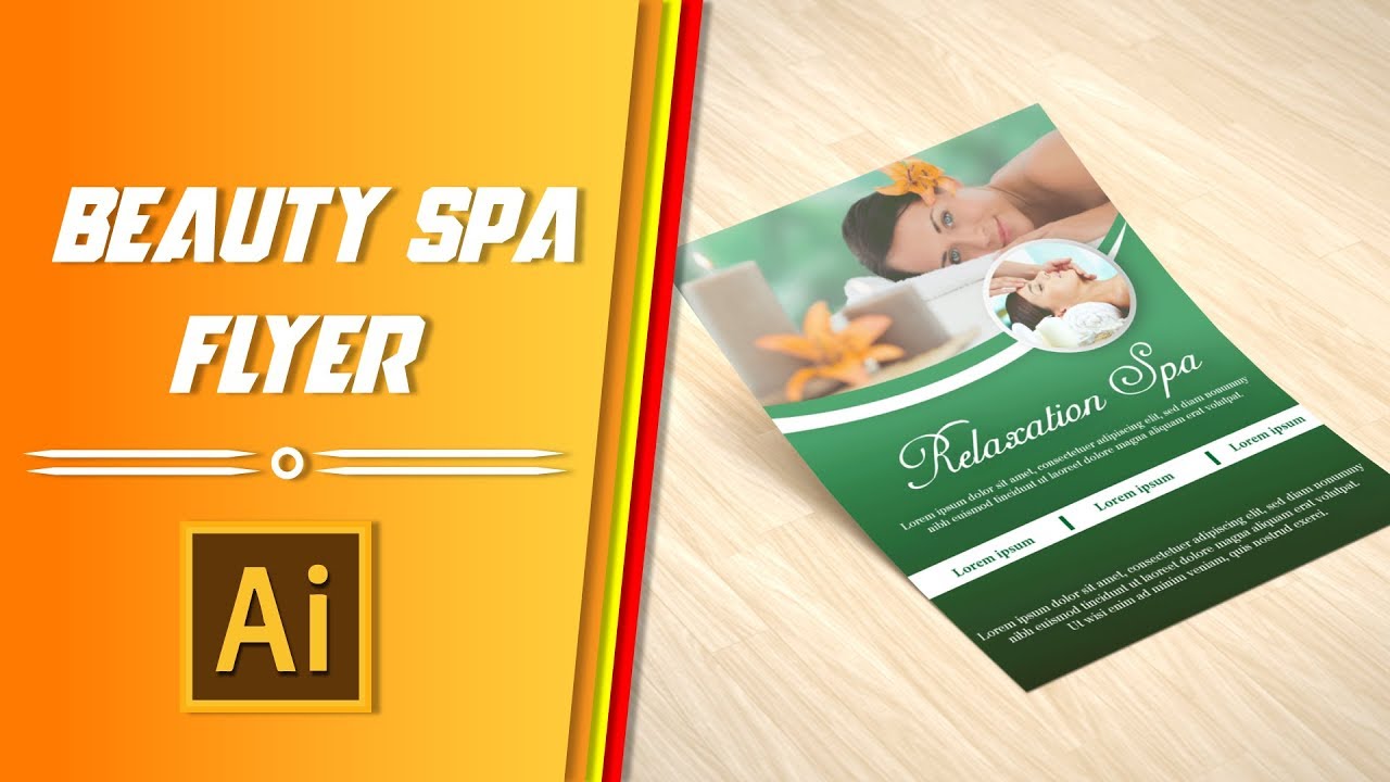Beauty spa flyer design | illustator tutorial || Slashtechbd