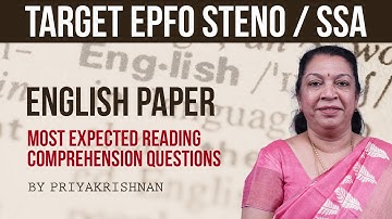 Target EPFO Steno / SSA | Previous Year Questions | Explanation by Priya Krishnan | Race