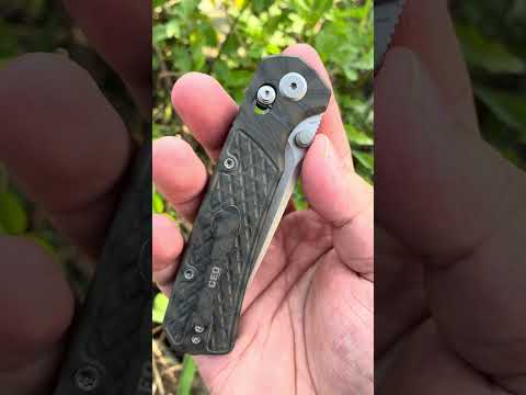 Titanium handle and Stonewash Bohler M390 blade. Blaze GEO2502C.