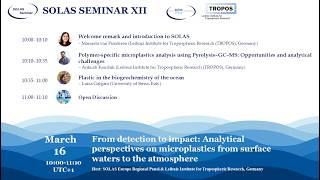 SOLAS Seminar XII: Analytical perspectives on microplastics from surface waters to the atmosphere