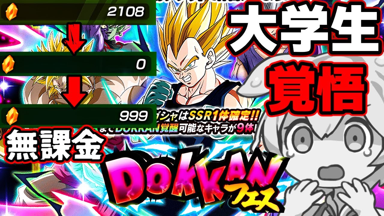 勉強時間を潰して必死に貯めた龍石が10周年に爆砕される大学生【ドッカンバトル ガチャ】【ゴジータ】【ドラゴンボールZ】