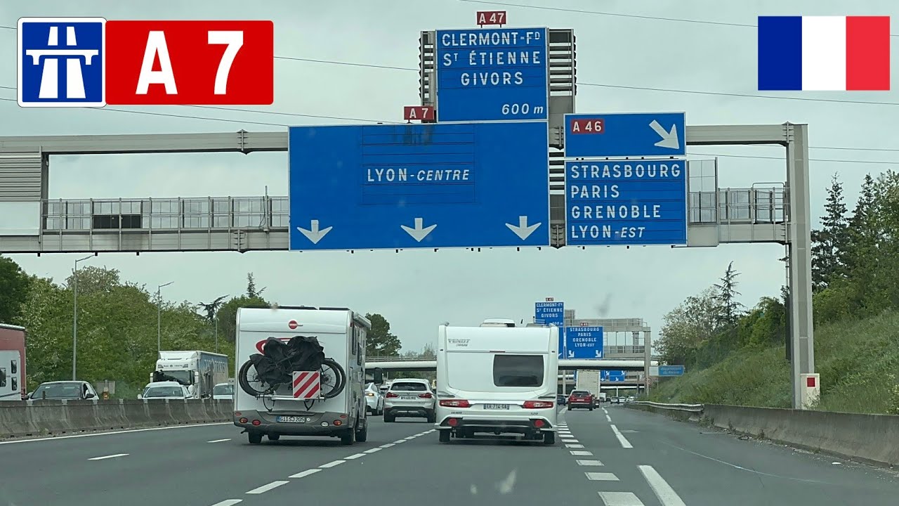 Conduite sur l'autoroute A7 en France #driving #roadtrip #road