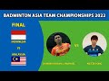 RUMBAY Ikhsan Leonardo Imanuel vs NG Tze Yong | Final Indonesia vs Malaysia | Badminton Asia Team
