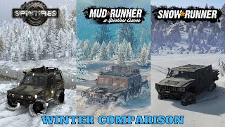Spintires/MudRunner/SnowRunner gameplay | ❄️ Winter comparison ❄️ | GTX1060 | PC 🖥️🎮