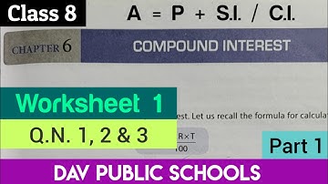 DAV class 8 maths chapter 6 worksheet 1 Q.N. 1, 2 & 3