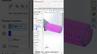 Thread Feature⚙️⚙️💫💫 Follow for more tips🤩#solidworks #cadcam #viral #shortvideo #tutorial