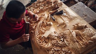 How Asian made Beautiful Wooden Paintings of birds and flowers