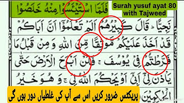 سوره یوسف آیه 80 | #سوره شماره دوازدهم | سوره یوسف در مقابل عدد 80 | حافظ فیصل محمود