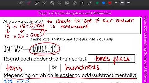 Estimate Sums and Differences of Decimals