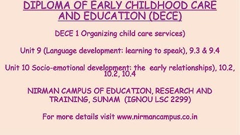 DECE - 1 (Unit 9: 9.3 & 9.4 and Unit 10: 10.2, 10.3, 10.4) Counselling Session 2024, IGNOU -LSC 2299