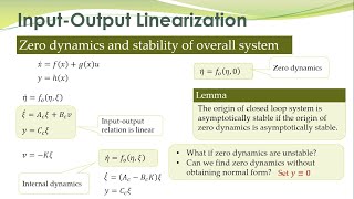 NCS - 29 - Internal dynamics, zero dynamics, and example of input-output linearization