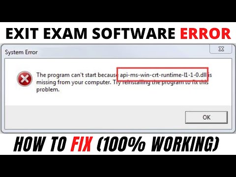 Exit Exam Software Error with Solution- api-ms-win-crt-runtime-l1-1-0.dll Error hqdefault