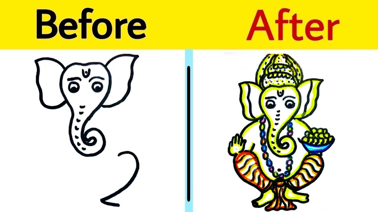 Ganesh ji ka chitra kaise banaen ganesh ji ka chitra kaise banaye