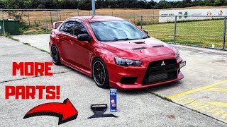 The Evo X Gets Some More Parts [Carbon Scoop & Fire Extinguisher]