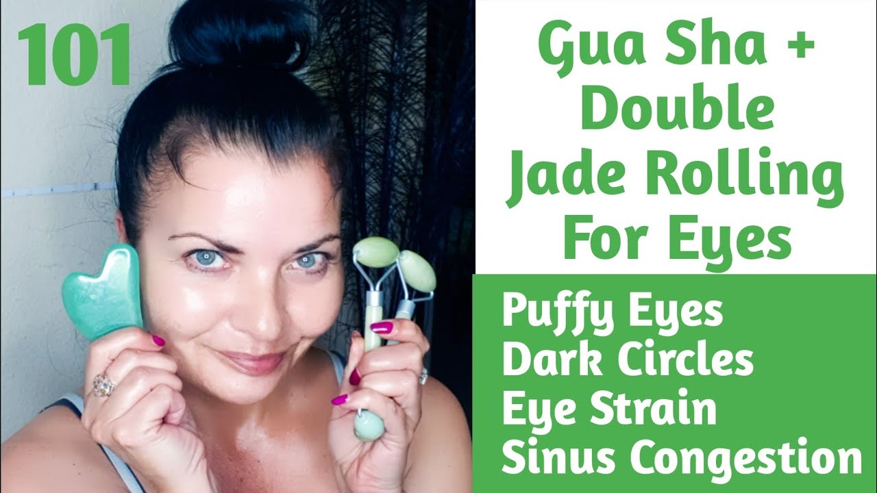 Double Jade Roller + Gua Sha Eye Massage for Over 40 and 50+ by a Skincare Professional.