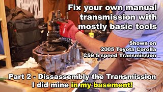 Fix your manual transmission at home  Toyota C59  Part 2  Disassemble transmission