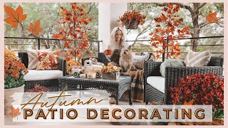 COZY FALL DECORATE WITH ME | FALL PATIO MAKEOVER | OUTDOOR FALL DECORATING IDEAS