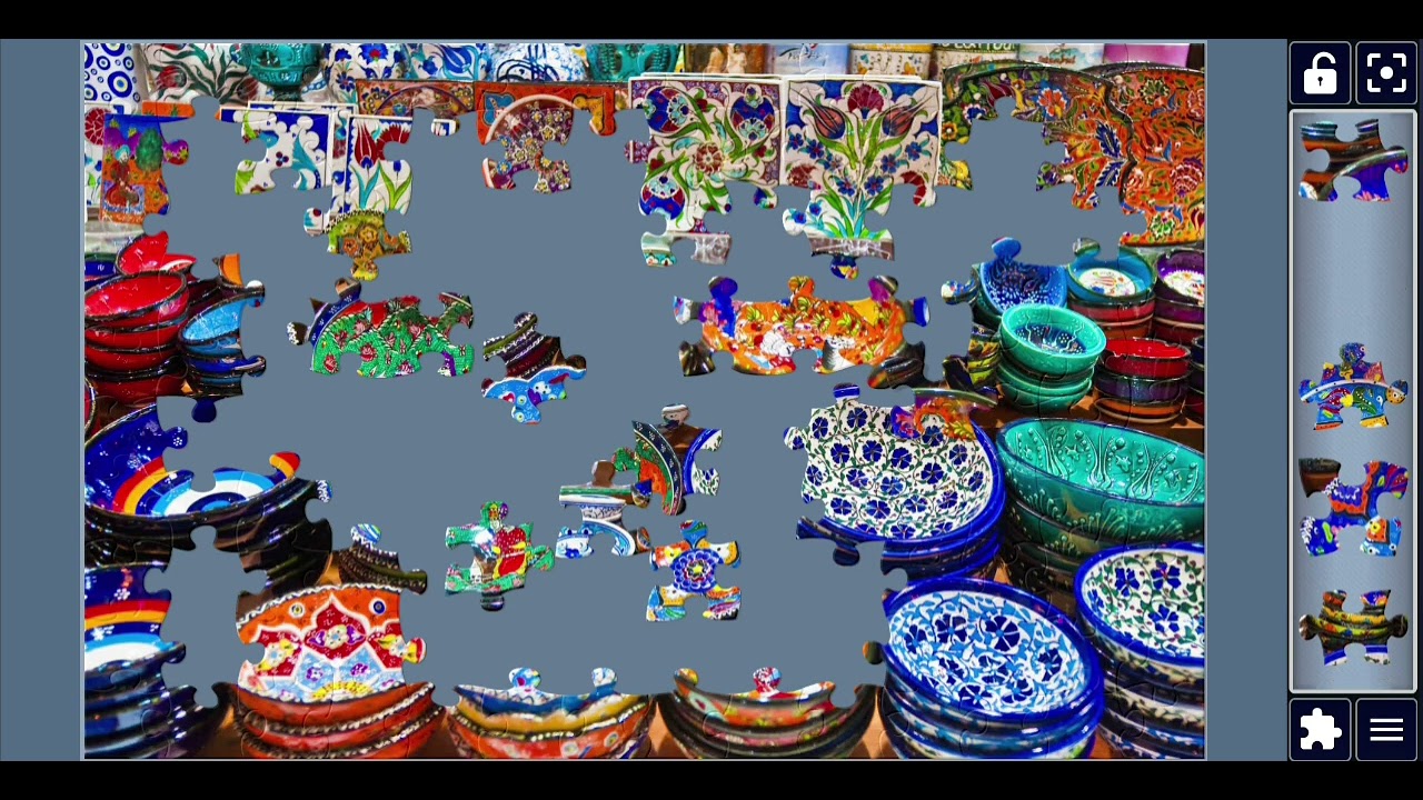 Colorful Ceramics Jigsaw Puzzle 🧩 | Spice Bazaar Istanbul | Relaxing Puzzle Game with Matching Sound
