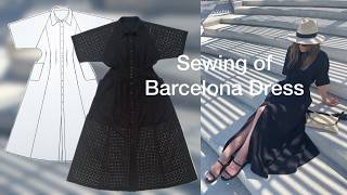 Black Embroidery Dress Sewing 🧵