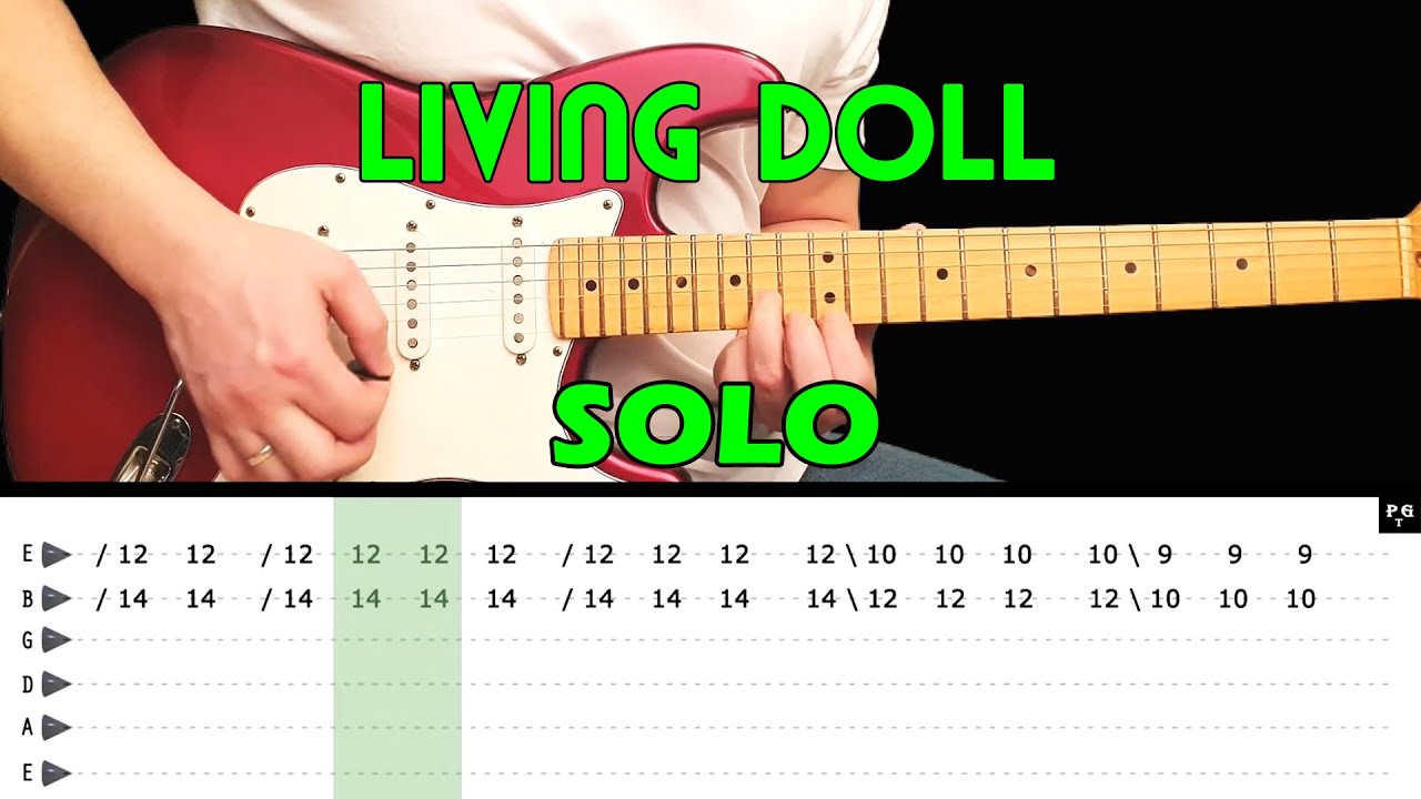 LIVING DOLL Guitar lesson Guitar solo (with tabs) Cliff Richard and the Drifters fast