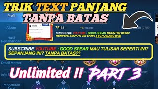 CARA MENGUBAH WARNA TULISAN DI STATUS MOBILE LEGEND || TRIK MOBILE LEGEND PART 3