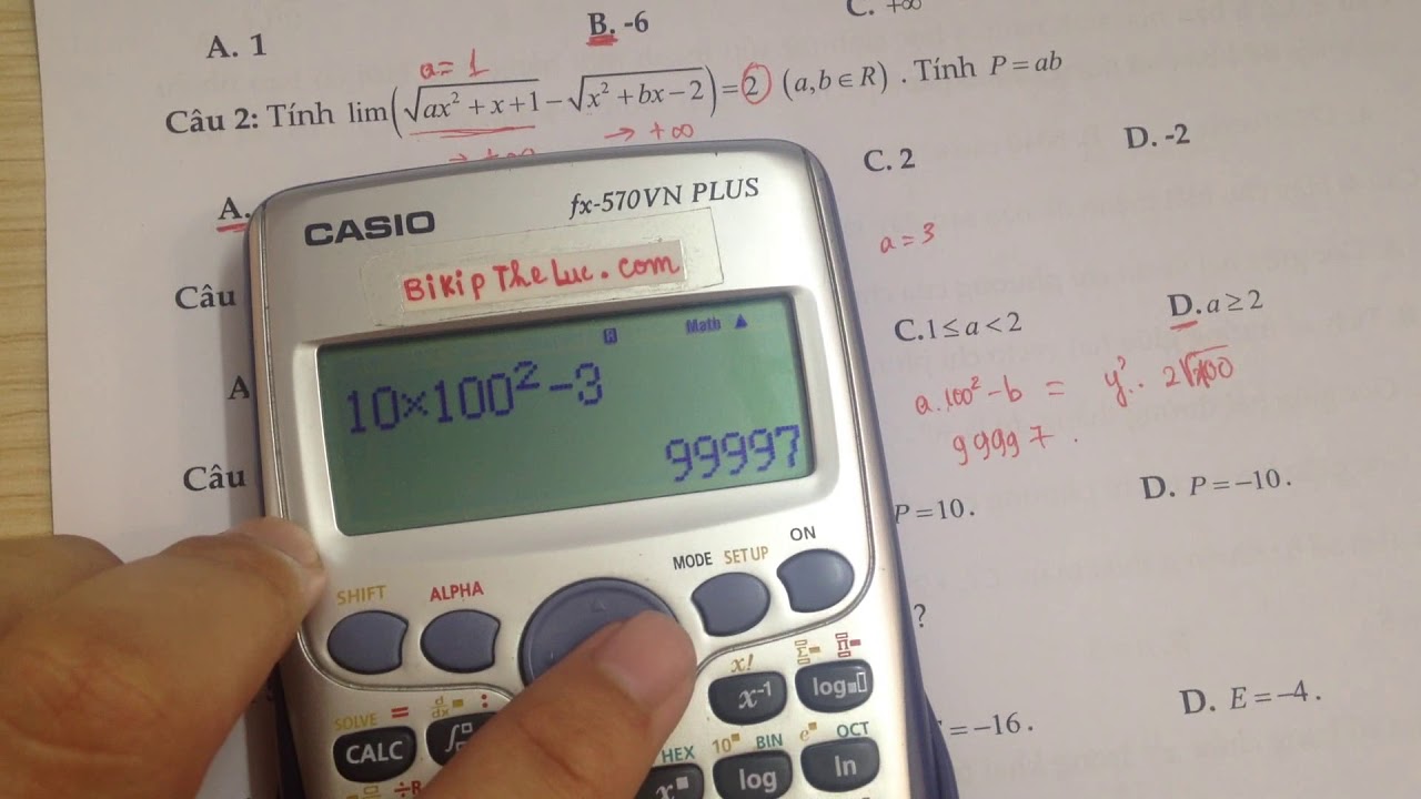 Kĩ thuật Casio giải nhanh Giới Hạn, Đạo Hàm chống Casio