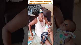 Nobody warned me this feeding trick would stop the crying instantly 😳🥄😭